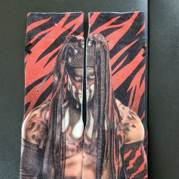 4/$25 WWE Finn Balor Demon Graphic Crew Socks - Picture 5 of 6